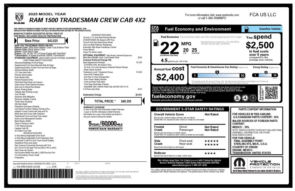 ram ram 1500 pickup 2025 1C6RREGG6SN557246 image ram ram 1500 pickup 2025 1C6RREGG6SN557246 image